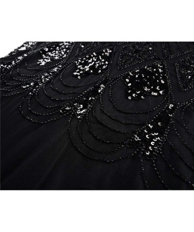 Women Evening Dress 1920s Flapper Cocktail Mermaid Plus Size Formal Gown with Long Gloves Black $28.56 Dresses