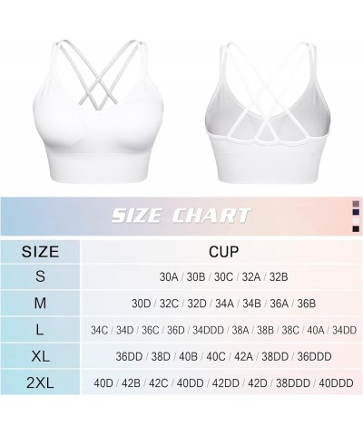 Women Strappy Sports Bra Cross Back Medium Supports Seamless Removable Padded Yoga Bra for Workout Fitness 3 Pack Normal Styl...