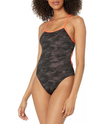 Women's Durafast One Trinityfit Swimsuit Black Camo/Red $24.90 Swimsuits