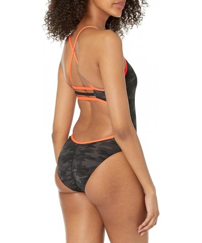 Women's Durafast One Trinityfit Swimsuit Black Camo/Red $24.90 Swimsuits