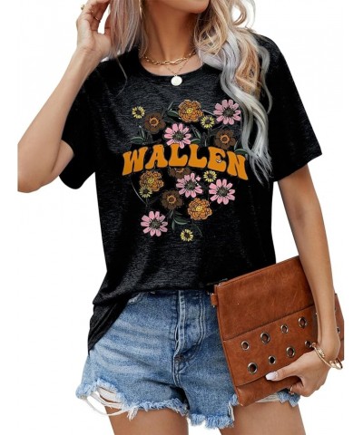 Women's Vintage Rock Band T Shirts Rock Roll Music Country Concert Retro Graphic Tee Round Neck Short Sleeve Tops Black $10.1...