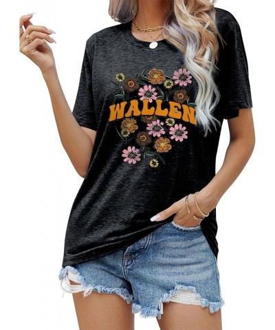 Women's Vintage Rock Band T Shirts Rock Roll Music Country Concert Retro Graphic Tee Round Neck Short Sleeve Tops Black $10.1...