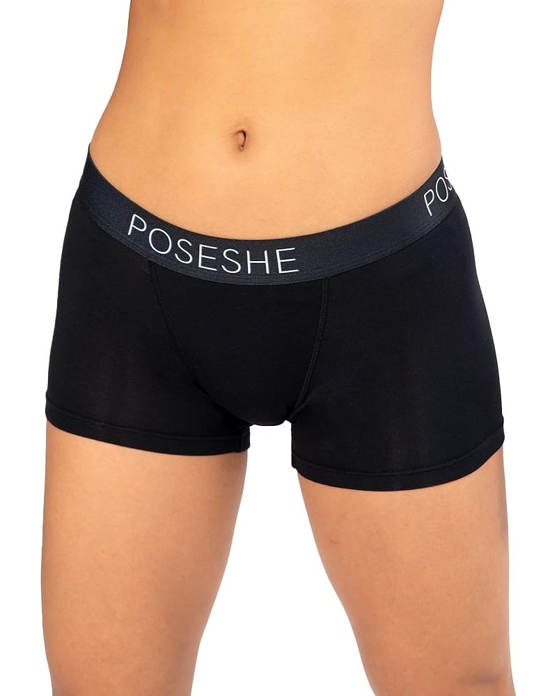 Women's Boxer Briefs 3" Inseam, Boyshorts Panties Underwear S-5XL All Black - 3 Inseam $11.76 Lingerie