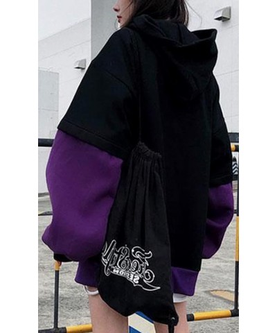 Women Kawaii Gothic Hoodie Japanese Anime Print Y2K Hooded Sweatshirt Cute Harajuku Pattern Long Sleeve Pullover Black $14.99...