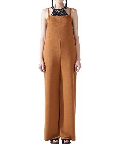 Women's Casual Sleeveless Comfortable Jumpsuit 1002 / Camel $13.34 Overalls