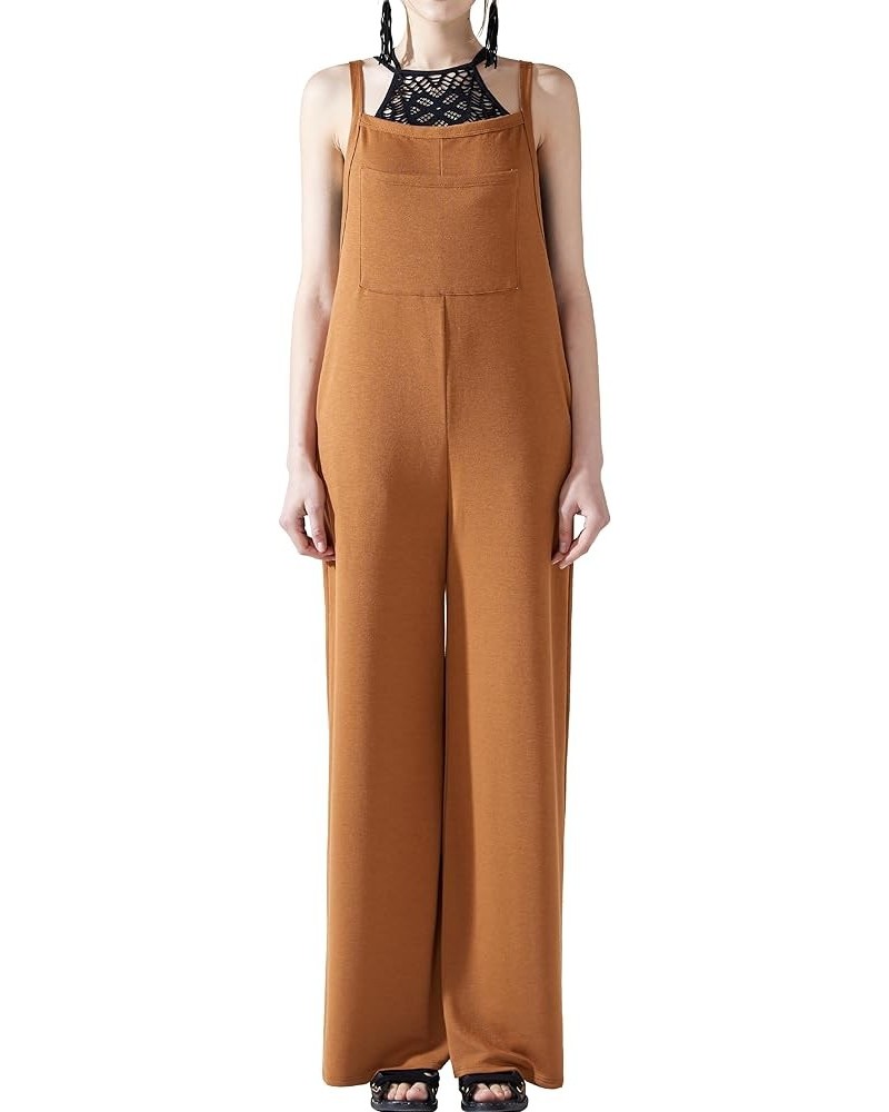 Women's Casual Sleeveless Comfortable Jumpsuit 1002 / Camel $13.34 Overalls