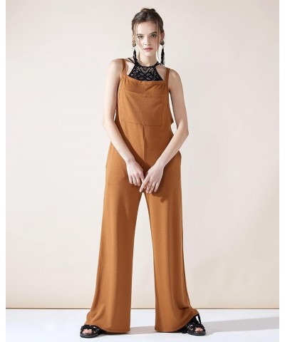 Women's Casual Sleeveless Comfortable Jumpsuit 1002 / Camel $13.34 Overalls