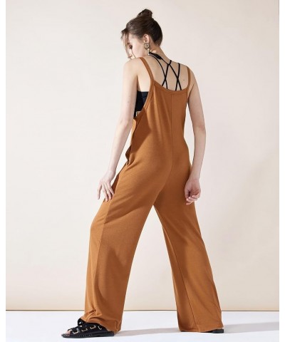 Women's Casual Sleeveless Comfortable Jumpsuit 1002 / Camel $13.34 Overalls