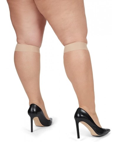 2 Pairs Ultra Sheer Plus Size Curvy Knee High Stockings Off Black $7.50 Socks