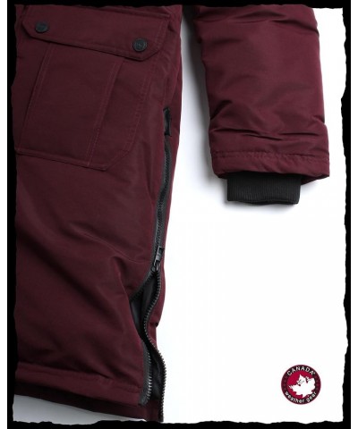 Women's Winter Coat - Long-Length Parka Jacket with Removable Faux-Fur Trim on Hood Cranberry/Natural $45.87 Jackets