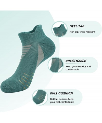 Low Cut Performance Cotton Viscose Bamboo Socks Athletic Cushion Compression Wicking Running Men Women 3 Pairs Green $12.53 A...