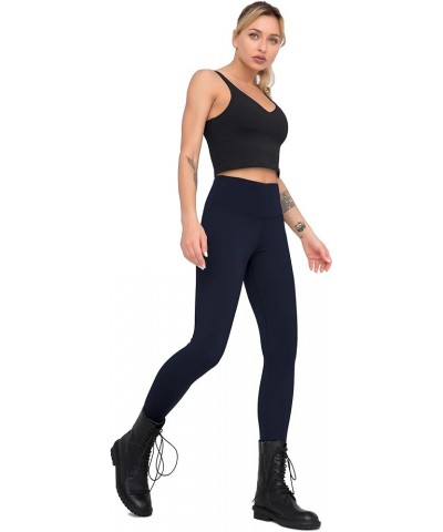 Compression Yoga Pants with Inner Pockets in High Waist Athletic Pants Tummy Control Stretch Workout Yoga Legging Navy Blue $...