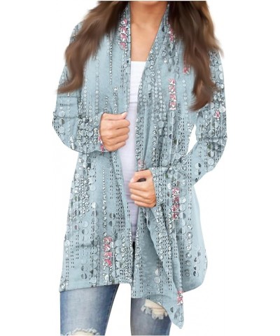 Cardigan Sweaters for Women Lightweight Trendy Plus Size Long Cardigans for Women Casual Fall Sweaters for Women 2-blue $8.71...