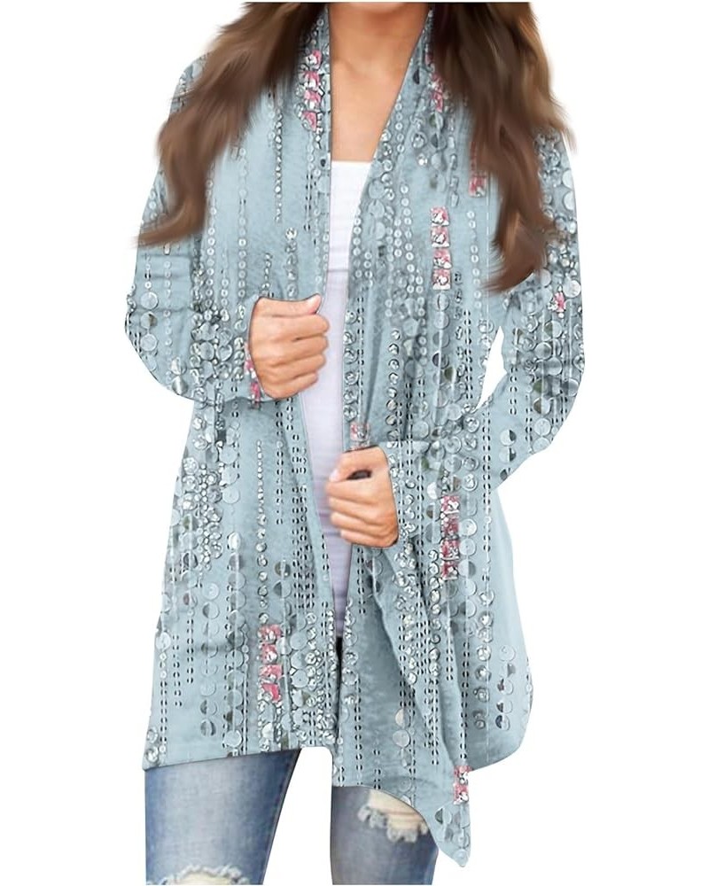 Cardigan Sweaters for Women Lightweight Trendy Plus Size Long Cardigans for Women Casual Fall Sweaters for Women 2-blue $8.71...