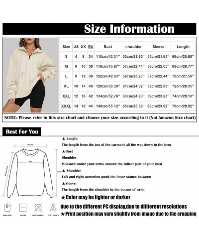 Women's Long Sleeve Quarter Zip Sweatshirt Casual Fall Winter Solid Color Hoodies Y2K Oversized Pullover Tops 17orange $8.90 ...