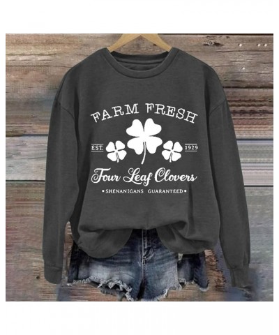 St Patricks Day Shirt for Women THE LEPRECHAUNS MADE ME DO IT Sweatshirt Long Sleeve Shamrock Graphic Oversized Tops Z - Iris...