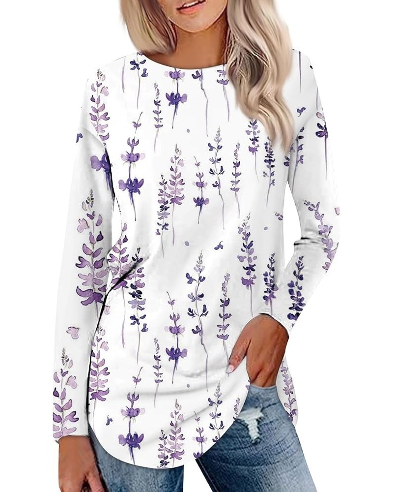 Long Sleeve T Shirts for Women Winter Clothes Gradient Plus Size Tops Crewneck Fall Blouses Loose Basic Tops 3-light Purple $...