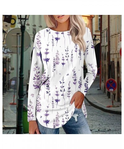 Long Sleeve T Shirts for Women Winter Clothes Gradient Plus Size Tops Crewneck Fall Blouses Loose Basic Tops 3-light Purple $...