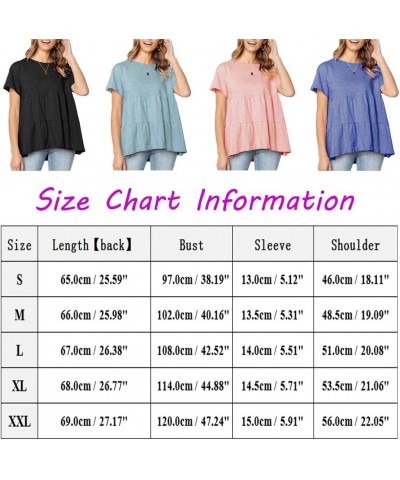 Women's Summer Short Sleeve Loose T Shirt High Low Hem Babydoll Peplum Tops W-yellow $10.25 Tops