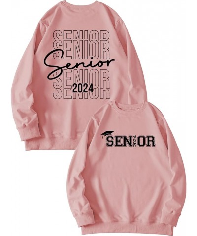 Senior 2024 Sweatshirt Womens Novelty Mama T-Shirt Casual Long Sleeve Crewneck Tees Funny Letter Graphic Tops (1 PC) Rose Gol...