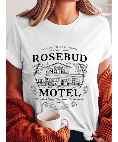 Vintage Shirt for Women Funny Motel Print T Shirt Loose Fitting Graphic Tees Short Sleeve Summer Tops A-white $9.34 T-Shirts