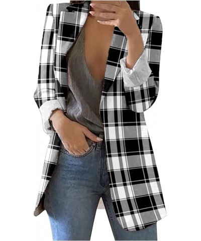 Blazer Black Women's Daily Outing Spring Summer Regular Fit Casual Long Sleeve Solid Color Light Long Coat Women New-1-black ...