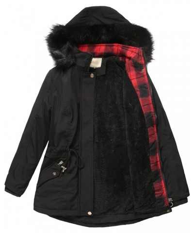 Winter Coats for Women Plus Size Long Length Hooded Outwear Faux Fur Warm Thickened Puffer Parka Coat Hoodies 5-black $28.49 ...