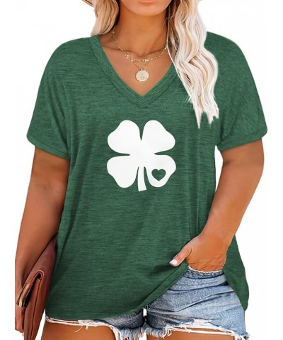 Plus Size St. Patrick's Day Shirts for Women Summer Casual Short Sleeve Green Tops 18_green_spe $14.10 Others