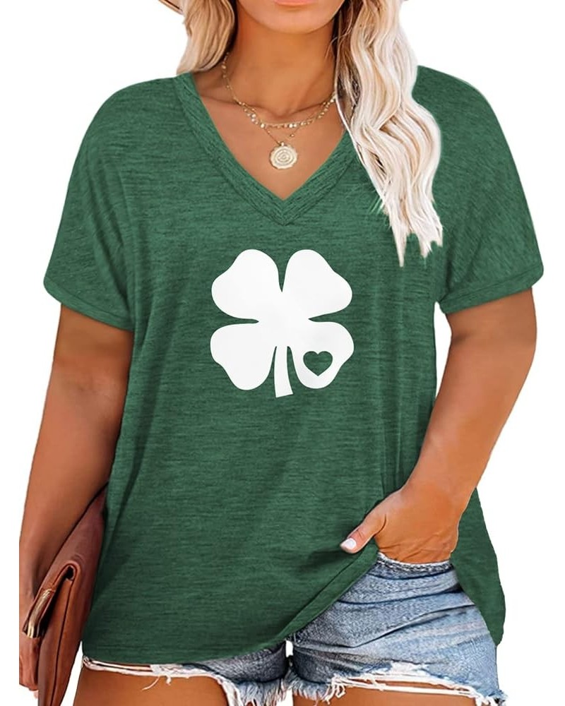 Plus Size St. Patrick's Day Shirts for Women Summer Casual Short Sleeve Green Tops 18_green_spe $14.10 Others