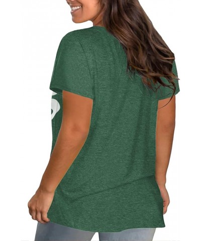 Plus Size St. Patrick's Day Shirts for Women Summer Casual Short Sleeve Green Tops 18_green_spe $14.10 Others