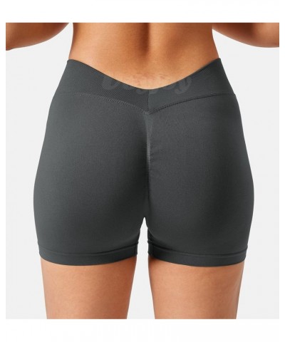 V Cross Back Scrunch Butt Shorts Seamless Workout High Waisted Shorts Squat Proof Booty Shorts 0 Asphalt $10.50 Activewear