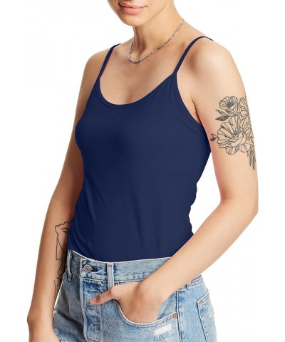 Women's Cami with Built-in Shelf Bra, Stretch Cotton Camisole, Adjustable Straps Navy -1 Pack 1 $10.97 Tanks