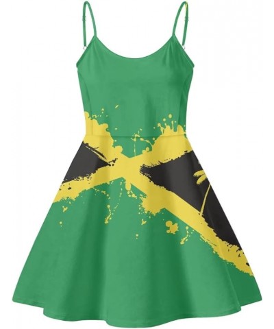 Women Girls Sleeveless Swing Dress Casual Beach Sundresss Jamaican Flag Print $12.41 Dresses