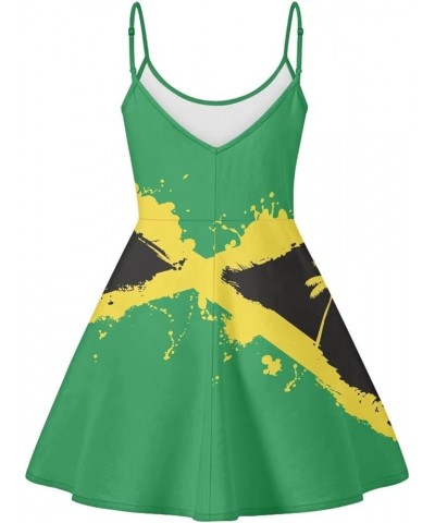 Women Girls Sleeveless Swing Dress Casual Beach Sundresss Jamaican Flag Print $12.41 Dresses