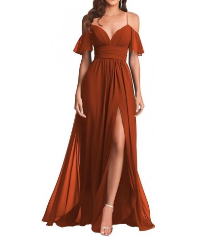 V Neck Off Shoulder Bridesmaid Dresses - Long Formal Dress for Wedding Chiffon Wisteria $34.57 Dresses