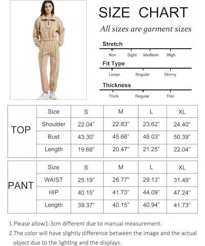 Women's Fleece Two Piece Outfit Half Zip Sweatshirt And Joggers Pants Set Tracksuit 02light Grey $28.59 Hoodies & Sweatshirts