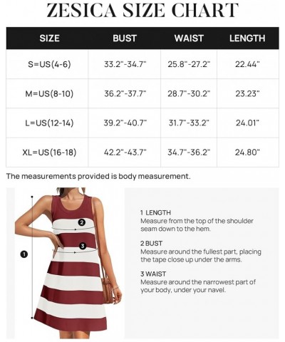 Women's Summer Sleeveless Striped Mini Dress 2024 Crewneck Color Block Casual A Line Short Dresses Red $20.99 Dresses