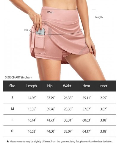 Tennis Skirts for Women with Pockets Inner Shorts Golf Athletic Skorts Running Sport Skirt Persimmon $16.66 Skorts