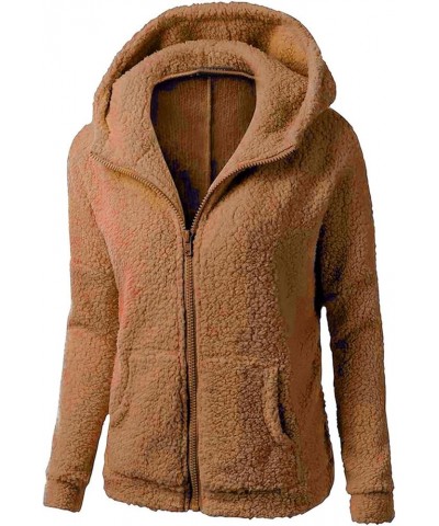 Womens Winter Warm Coats Sherpa Fleece Lined Jacket Plus Size Casual Hooded Thicken Overcoat Outwear with Pockets 03❉brown $1...