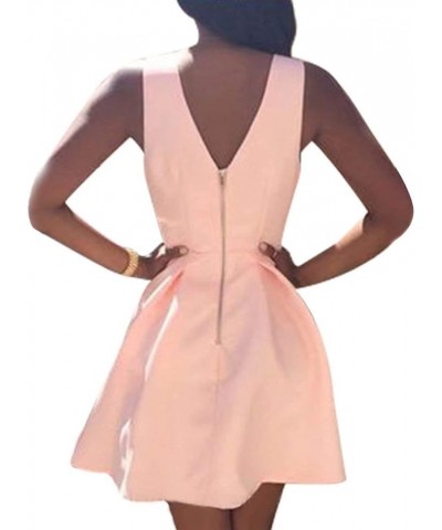 V-Neck Sexy Mini Homecoming Dresses Short Formal Prom Party Gowns for Women Peach $30.75 Dresses