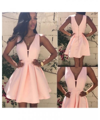 V-Neck Sexy Mini Homecoming Dresses Short Formal Prom Party Gowns for Women Peach $30.75 Dresses