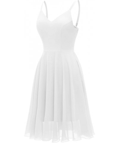 Women's Summer Dress Spaghetti Strap Cocktail Swing Beach Dresses V Neck Sundress White $23.00 Dresses