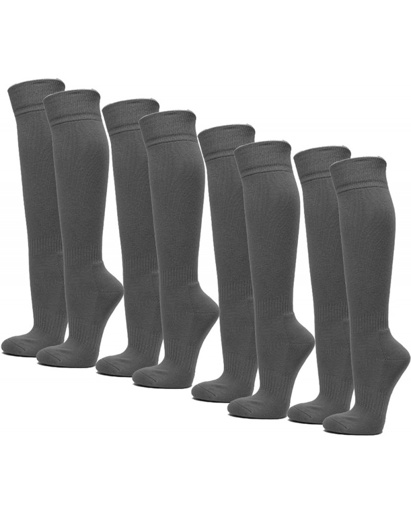 Knee High Sports Athletic Baseball Softball Socks, 4 Pairs Pack Charcoal Gray $12.30 Activewear