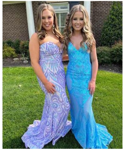 Sequin Prom Dresses Lace Long with Slit V-Neck Sleeveless Formal Evening Party Gown Wine Red $35.69 Dresses