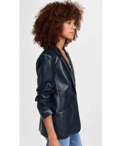 Women's Faux Leather Kylie Jacket Navy $152.61 Coats