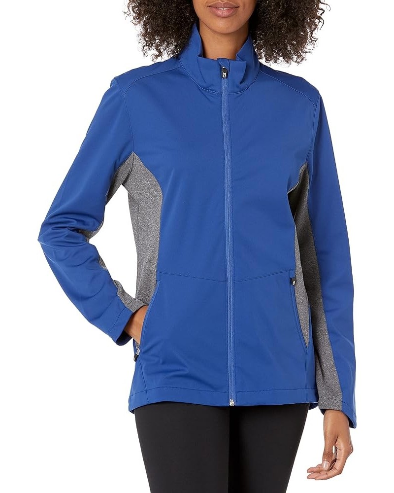 Women's Long Sleeve Full Zip Lightweight Navigate Softshell Jacket Tour Blue $24.60 Jackets