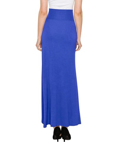 LL Womens Wrapped High Low Ruffle Maxi Skirt - Made in USA Wb1356_royal_brite $9.35 Skirts