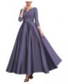 Mother of The Bride Dresses with Sleeves Lace Wedding Guest Dresses for Women Satin Formal Evening Gowns V Neck 076 Stomy $34...