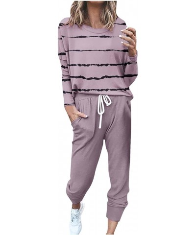 2 Piece Sweatsuits for Women Fall Clothes Leisure Long Sleeve Tops Sweatpants Lounge Travel Outfits Jogger Sets Track Suits C...