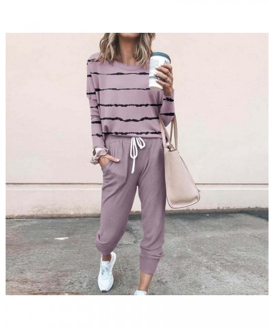 2 Piece Sweatsuits for Women Fall Clothes Leisure Long Sleeve Tops Sweatpants Lounge Travel Outfits Jogger Sets Track Suits C...